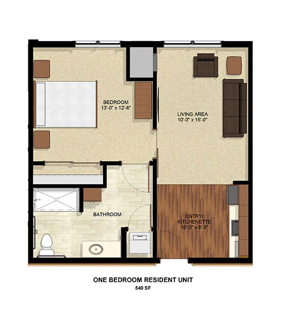 kraft commons one bedroom floor plan