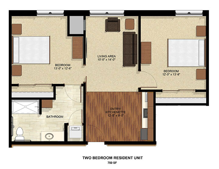 kraft commons two bedroom floorplan